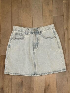 Light Wash Soft Denim Mini Skirt